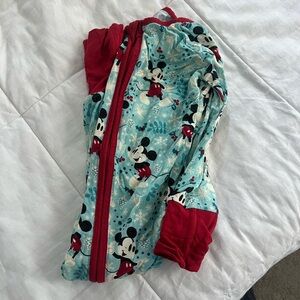 Little sleepies Christmas Mickey Mouse pajamas size 6-12 months.